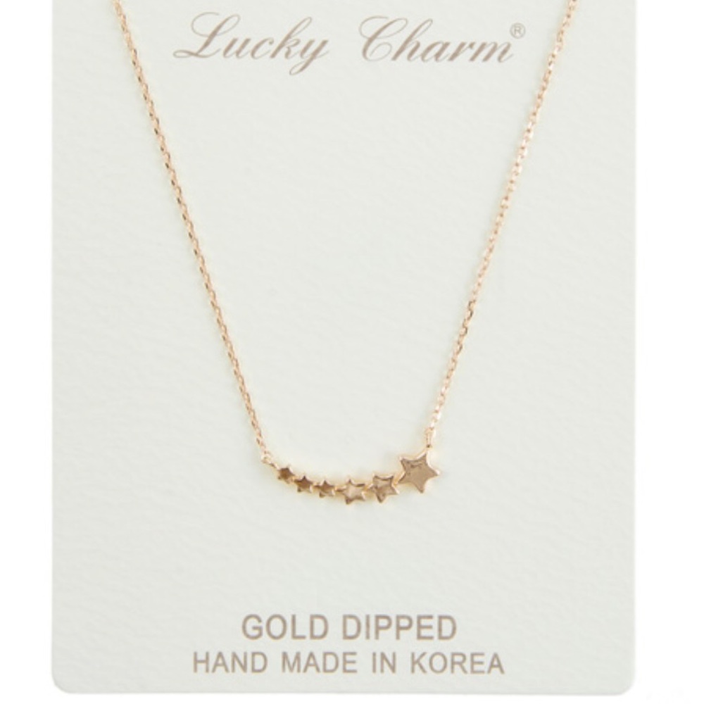 14k gold dipped stars necklace
